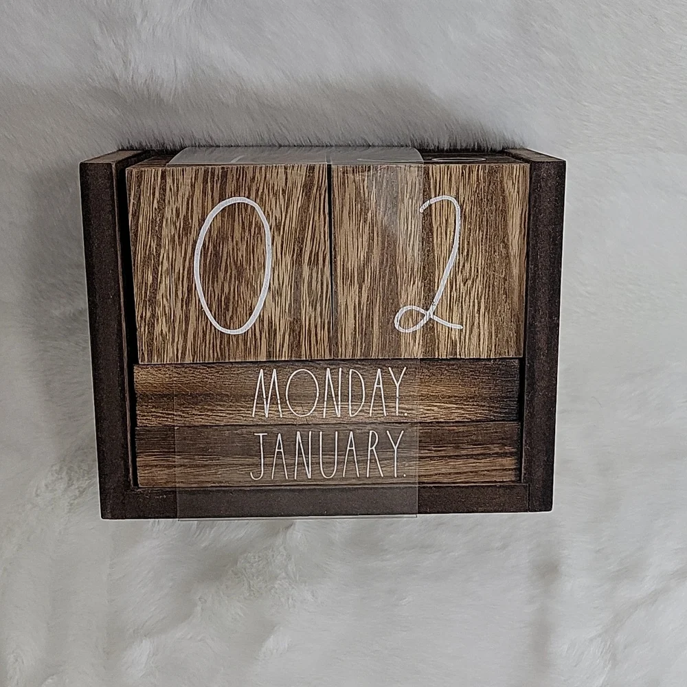 Rae Dunn Wooden Block Desk Calendar